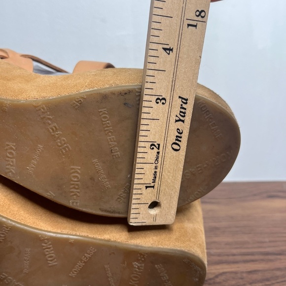 Kork Ease Magdelena Platform Leather Buckle Wedge Sandals Sz 8 Earthy Neutral - Picture 14 of 16